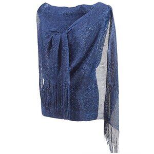 Navy Blue Sparkling Shawls and Wraps for Evening Dresses, Shinny Scarf for Women